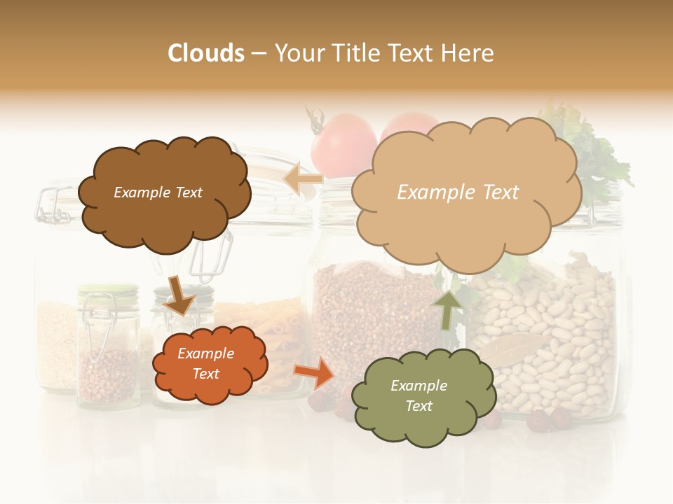 A Group Of Jars Filled With Different Types Of Food PowerPoint Template