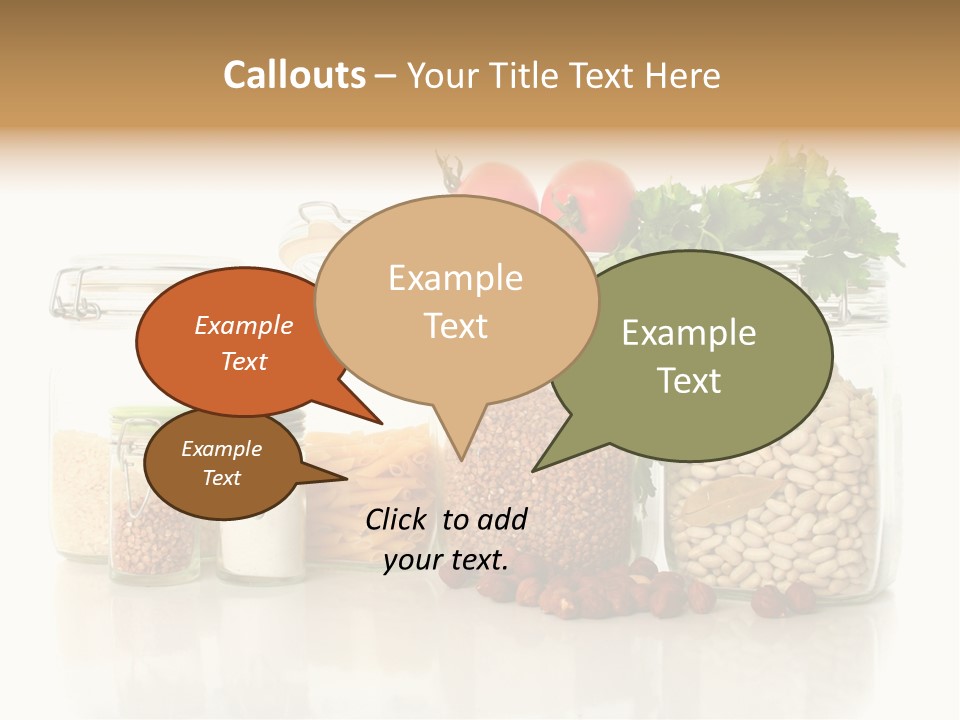 A Group Of Jars Filled With Different Types Of Food PowerPoint Template