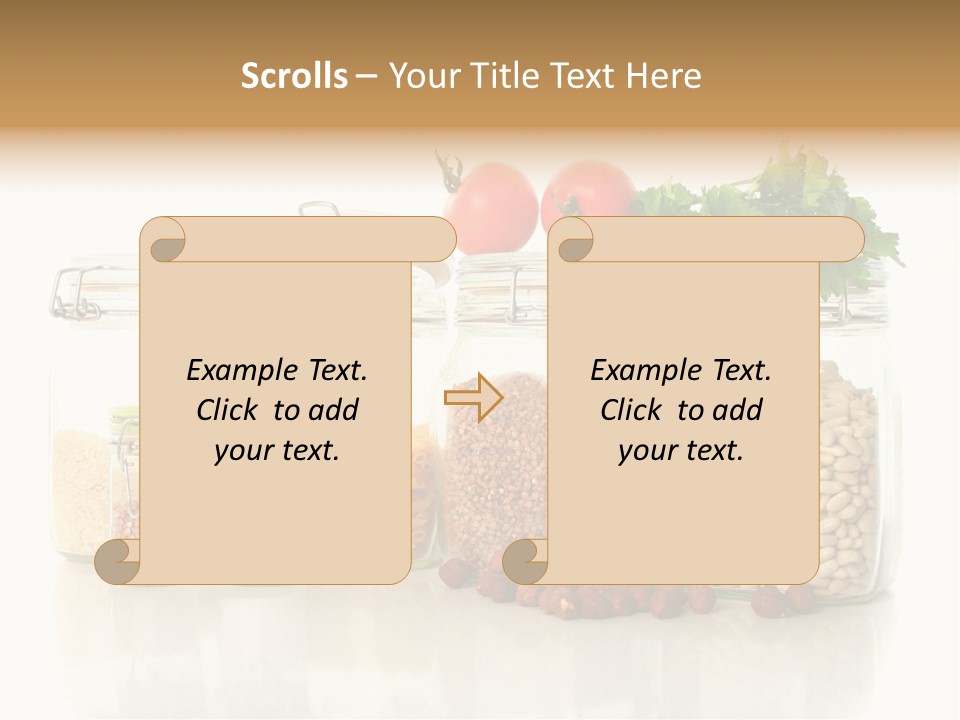 A Group Of Jars Filled With Different Types Of Food PowerPoint Template