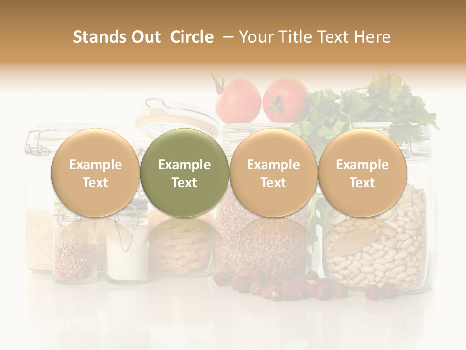 A Group Of Jars Filled With Different Types Of Food PowerPoint Template