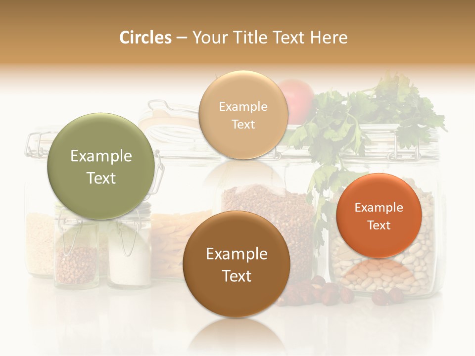 A Group Of Jars Filled With Different Types Of Food PowerPoint Template
