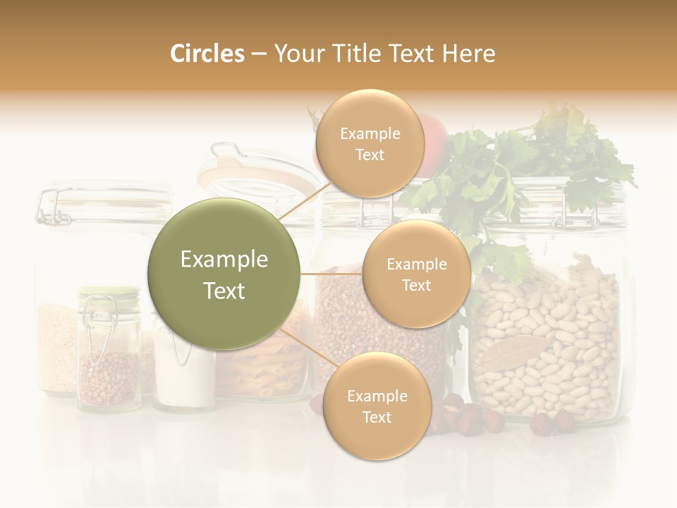 A Group Of Jars Filled With Different Types Of Food PowerPoint Template