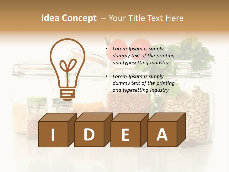 A Group Of Jars Filled With Different Types Of Food PowerPoint Template