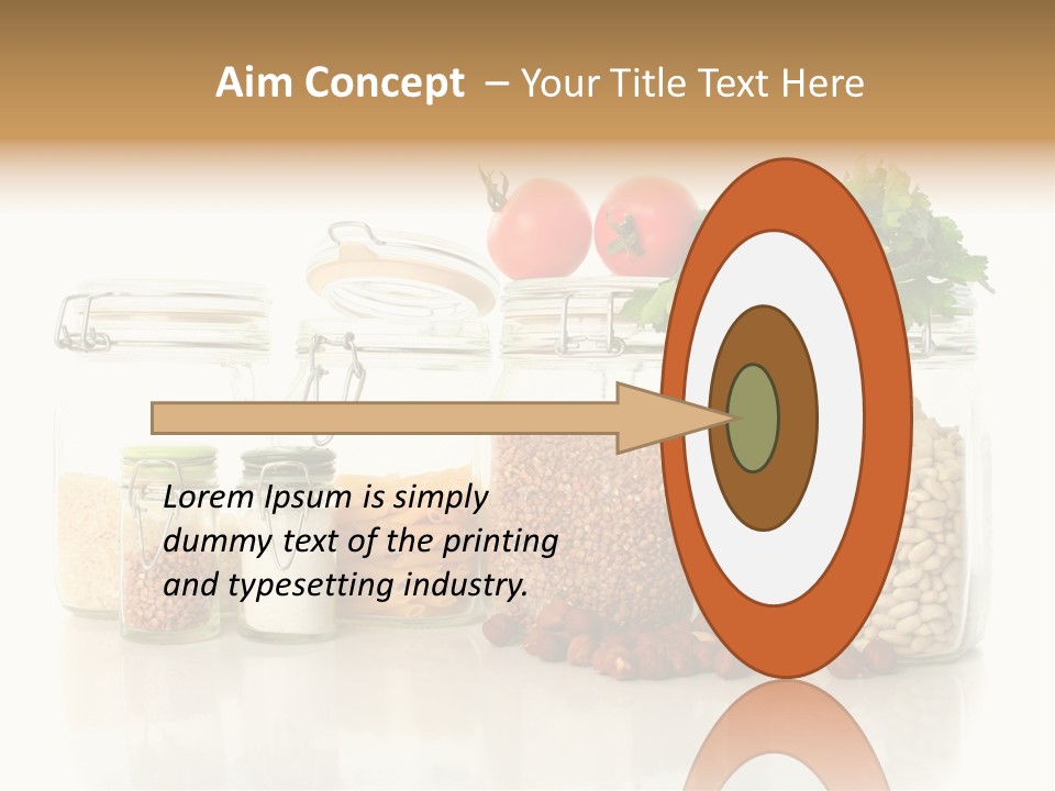 A Group Of Jars Filled With Different Types Of Food PowerPoint Template
