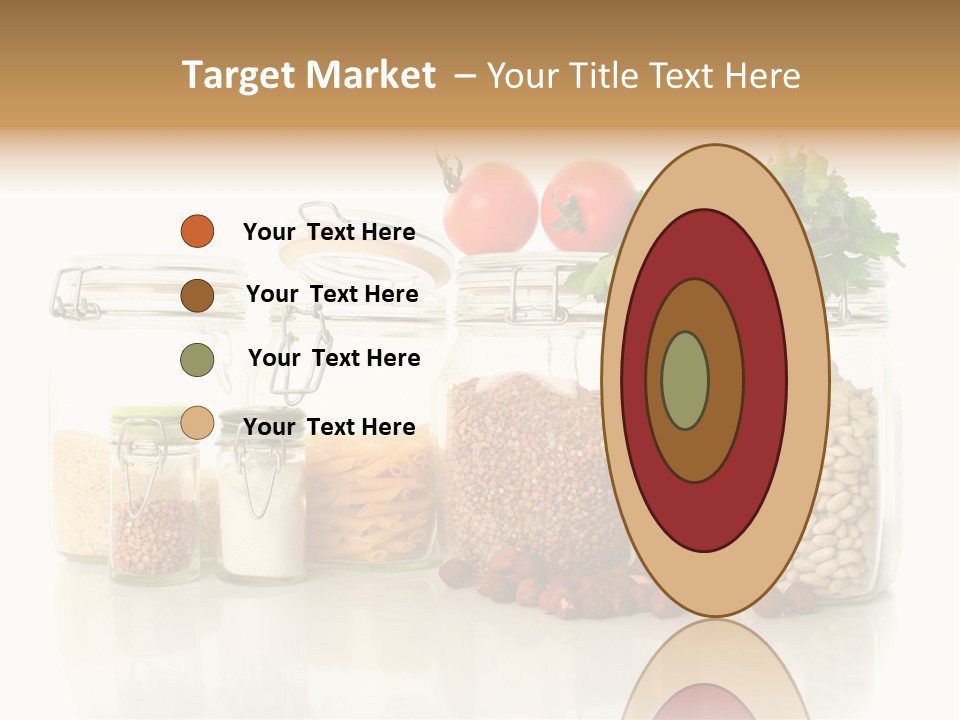 A Group Of Jars Filled With Different Types Of Food PowerPoint Template