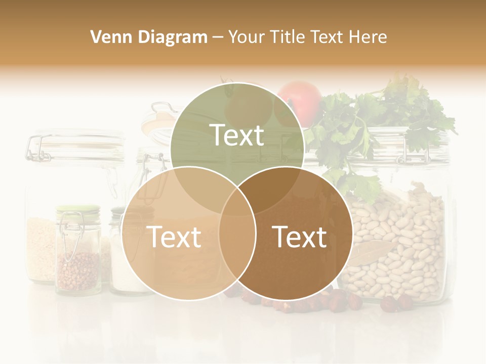 A Group Of Jars Filled With Different Types Of Food PowerPoint Template