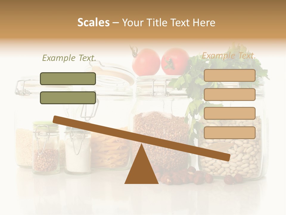 A Group Of Jars Filled With Different Types Of Food PowerPoint Template
