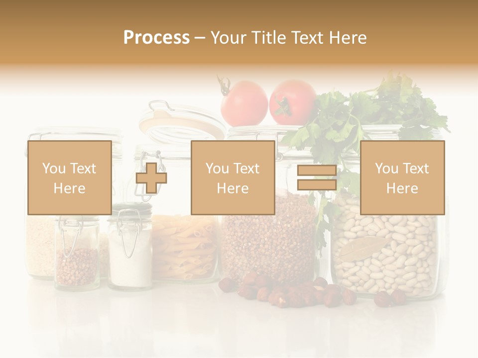 A Group Of Jars Filled With Different Types Of Food PowerPoint Template