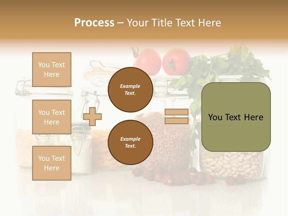 A Group Of Jars Filled With Different Types Of Food PowerPoint Template