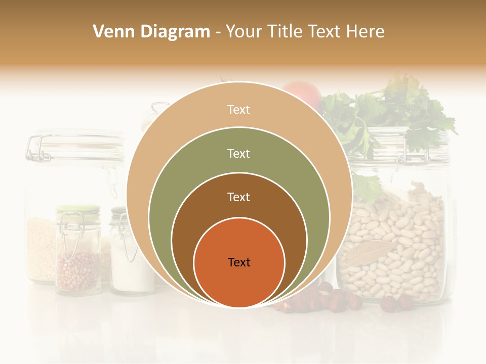 A Group Of Jars Filled With Different Types Of Food PowerPoint Template