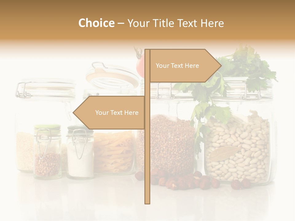 A Group Of Jars Filled With Different Types Of Food PowerPoint Template