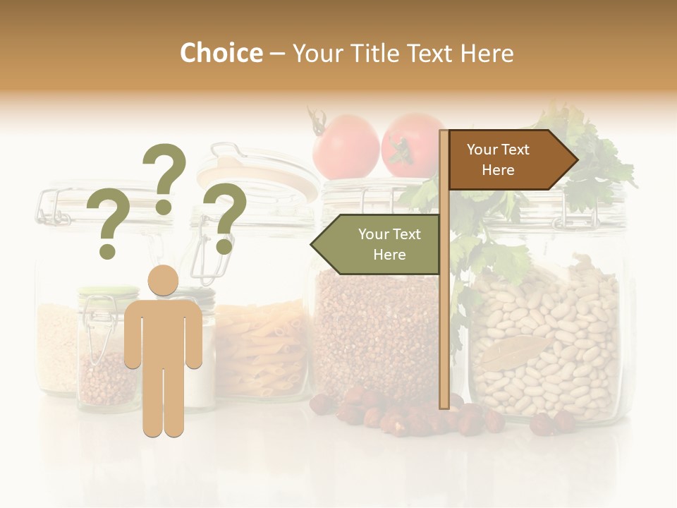 A Group Of Jars Filled With Different Types Of Food PowerPoint Template