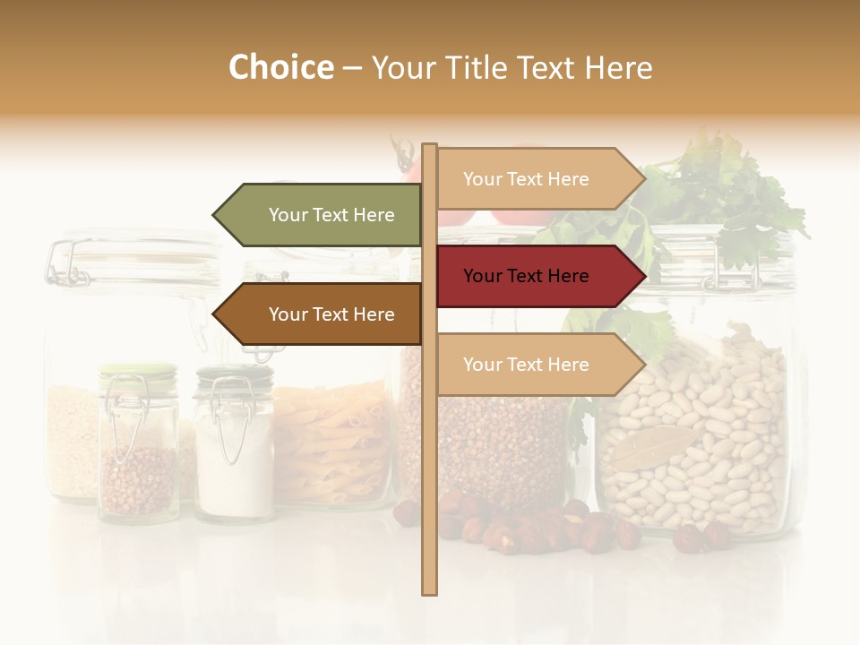 A Group Of Jars Filled With Different Types Of Food PowerPoint Template