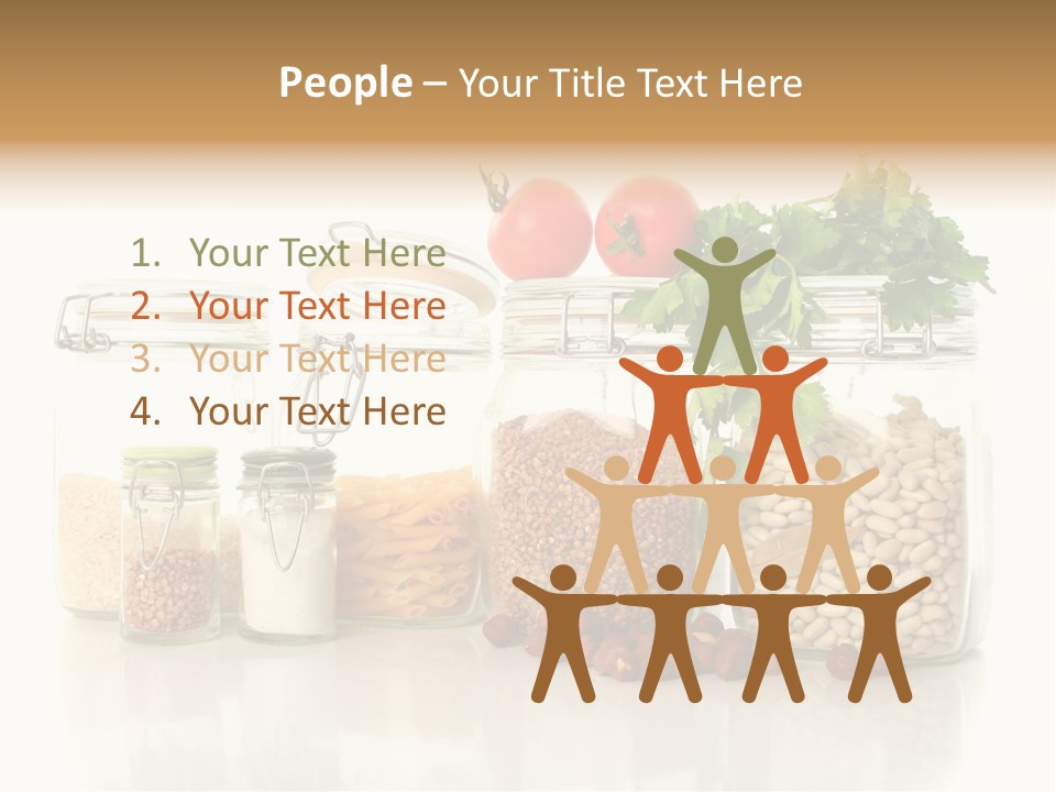 A Group Of Jars Filled With Different Types Of Food PowerPoint Template