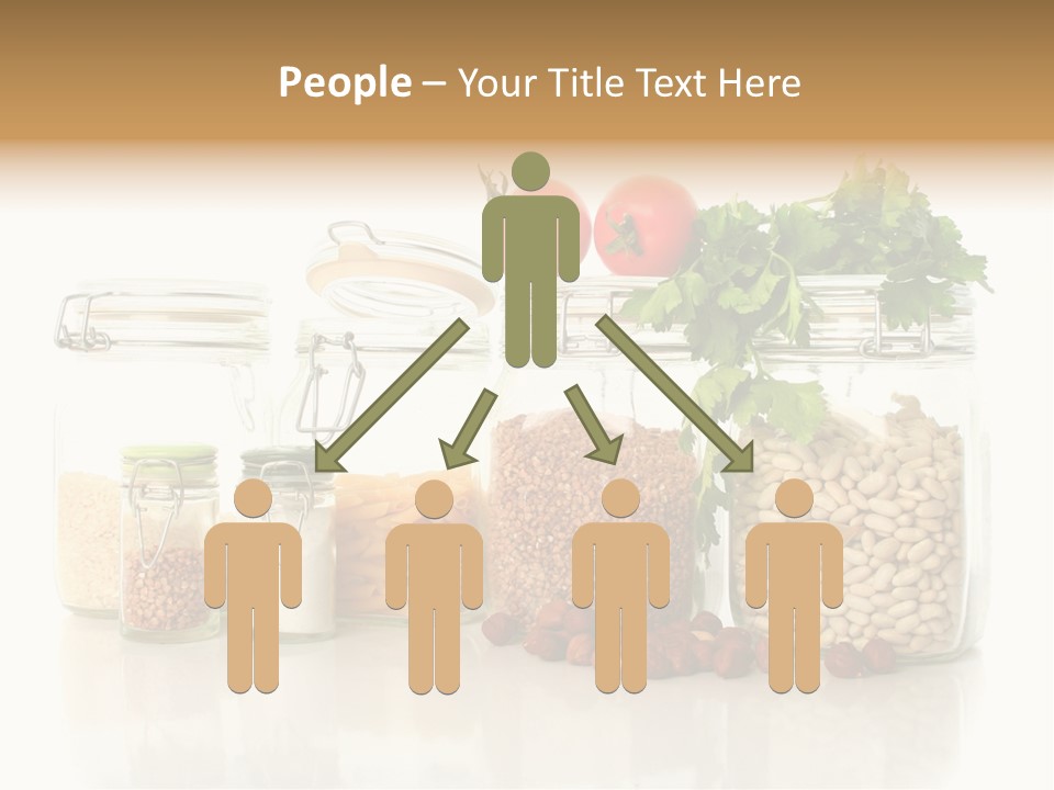 A Group Of Jars Filled With Different Types Of Food PowerPoint Template