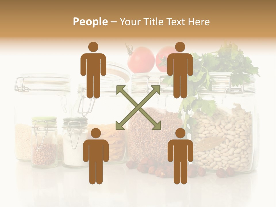 A Group Of Jars Filled With Different Types Of Food PowerPoint Template