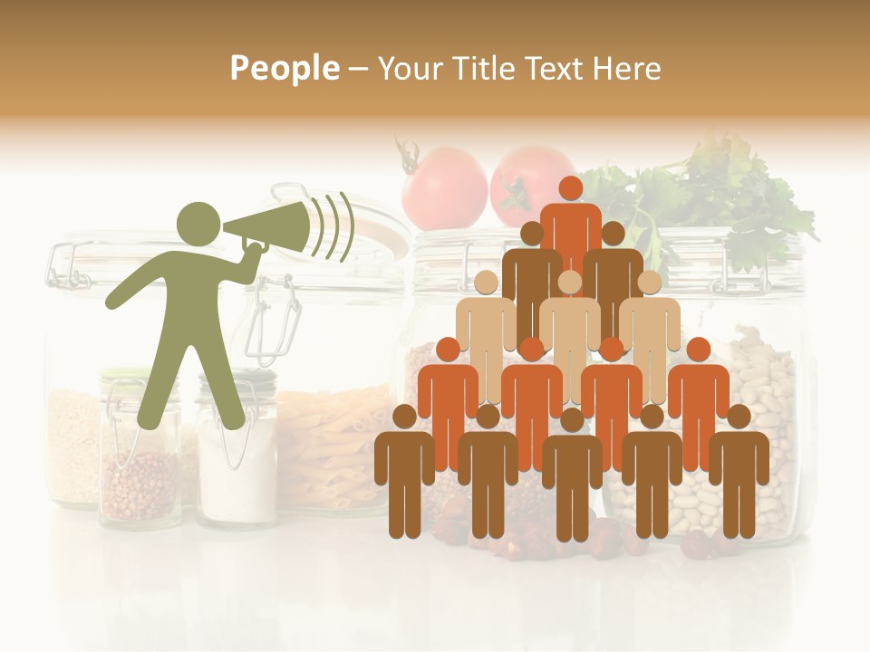 A Group Of Jars Filled With Different Types Of Food PowerPoint Template