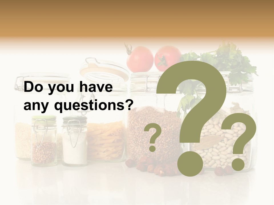 A Group Of Jars Filled With Different Types Of Food PowerPoint Template