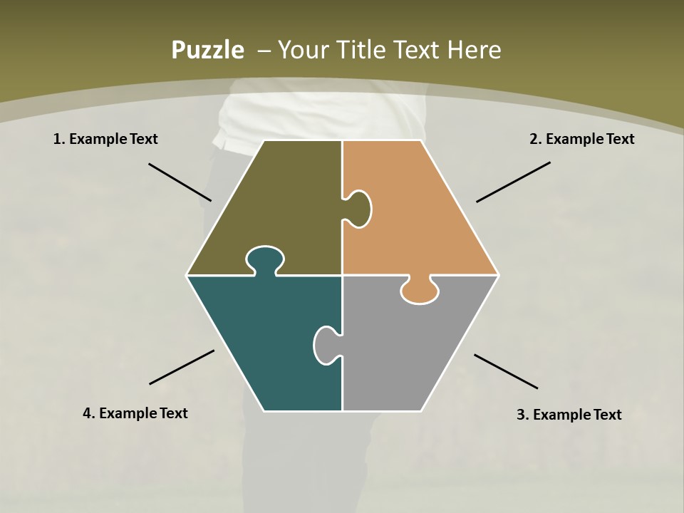 Female Golfer Captured In Her Follow Through Swing. PowerPoint Template