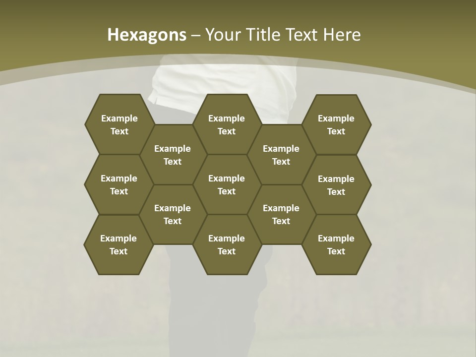 Female Golfer Captured In Her Follow Through Swing. PowerPoint Template