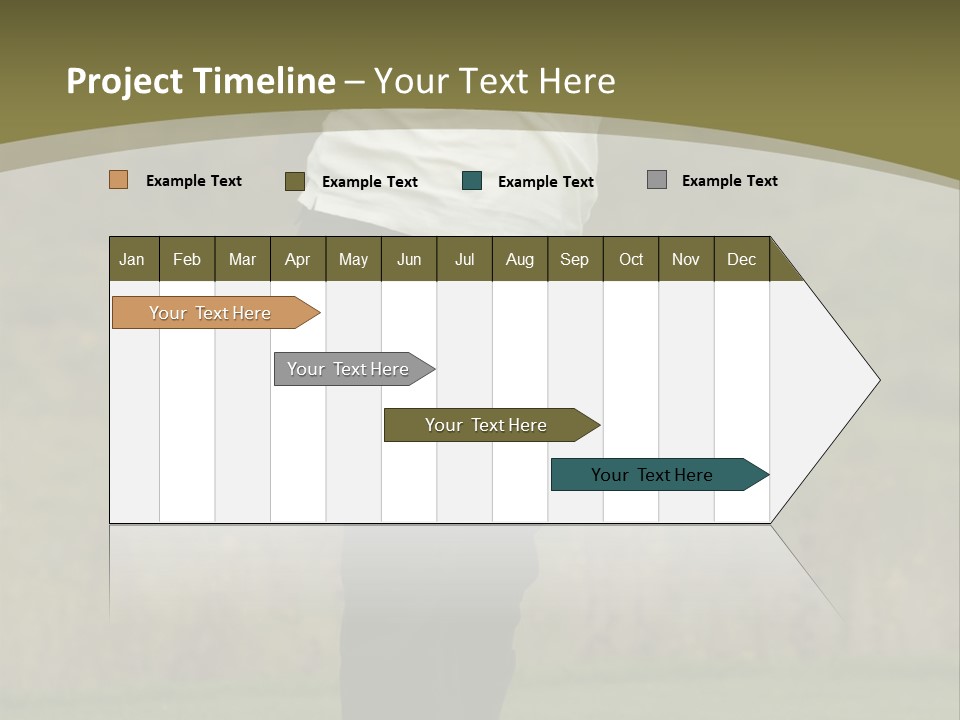 Female Golfer Captured In Her Follow Through Swing. PowerPoint Template