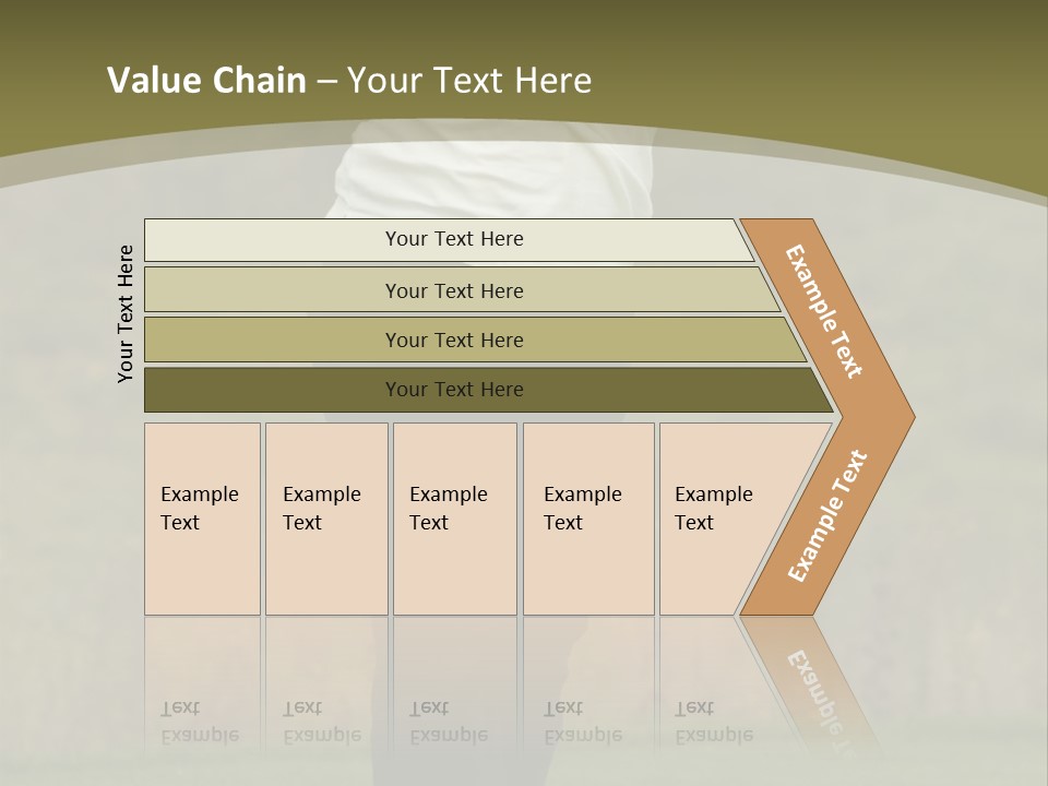 Female Golfer Captured In Her Follow Through Swing. PowerPoint Template