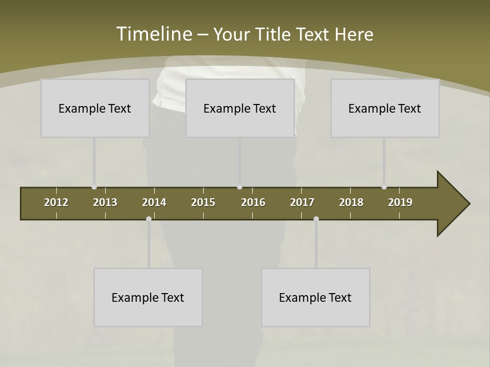Female Golfer Captured In Her Follow Through Swing. PowerPoint Template