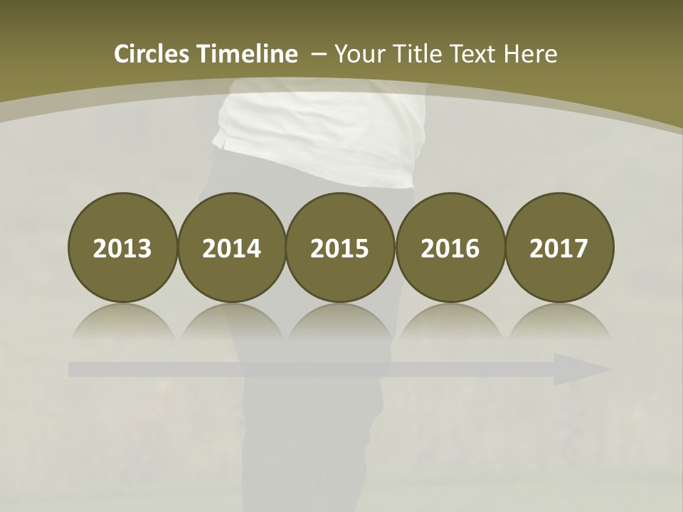 Female Golfer Captured In Her Follow Through Swing. PowerPoint Template