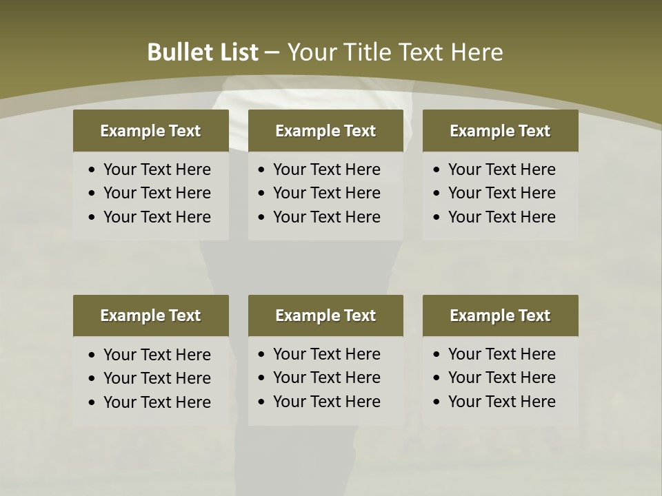 Female Golfer Captured In Her Follow Through Swing. PowerPoint Template