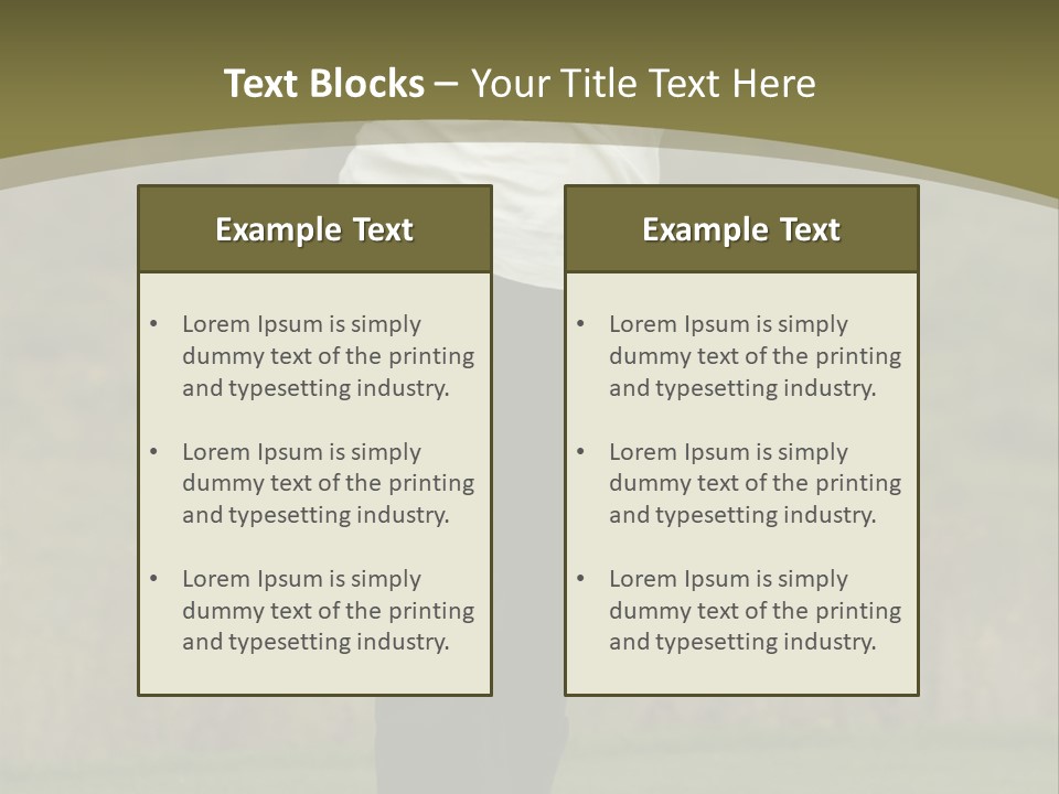 Female Golfer Captured In Her Follow Through Swing. PowerPoint Template