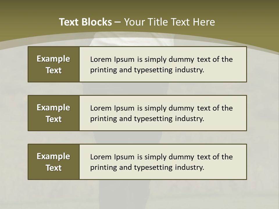 Female Golfer Captured In Her Follow Through Swing. PowerPoint Template