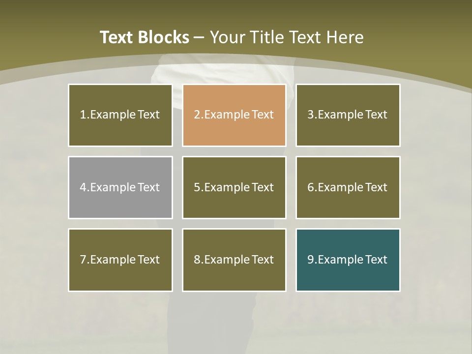 Female Golfer Captured In Her Follow Through Swing. PowerPoint Template