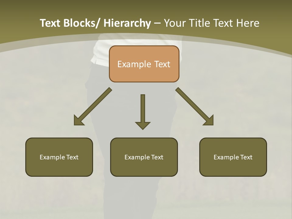 Female Golfer Captured In Her Follow Through Swing. PowerPoint Template