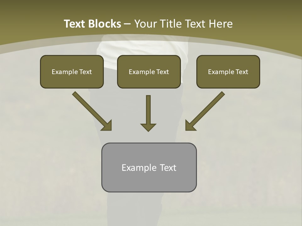Female Golfer Captured In Her Follow Through Swing. PowerPoint Template