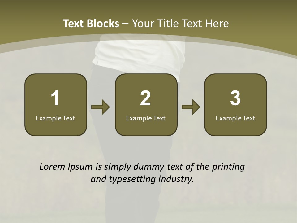 Female Golfer Captured In Her Follow Through Swing. PowerPoint Template