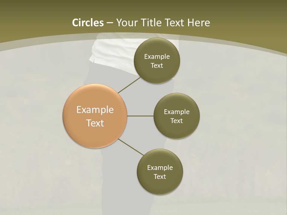 Female Golfer Captured In Her Follow Through Swing. PowerPoint Template