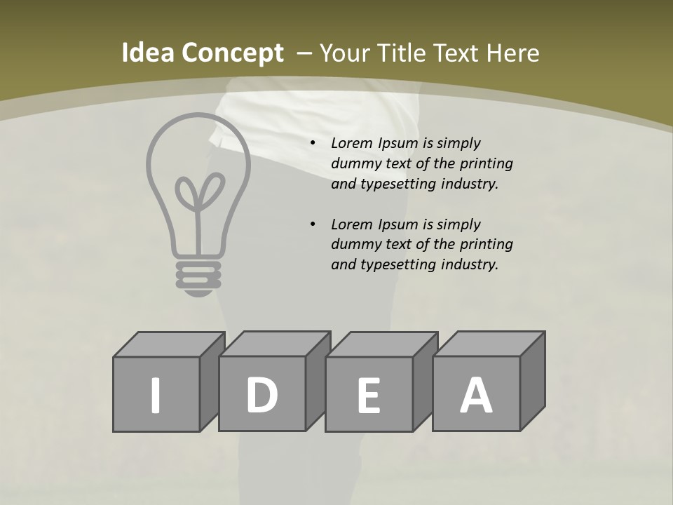 Female Golfer Captured In Her Follow Through Swing. PowerPoint Template