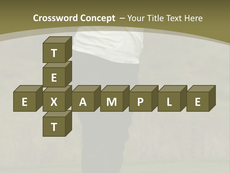 Female Golfer Captured In Her Follow Through Swing. PowerPoint Template