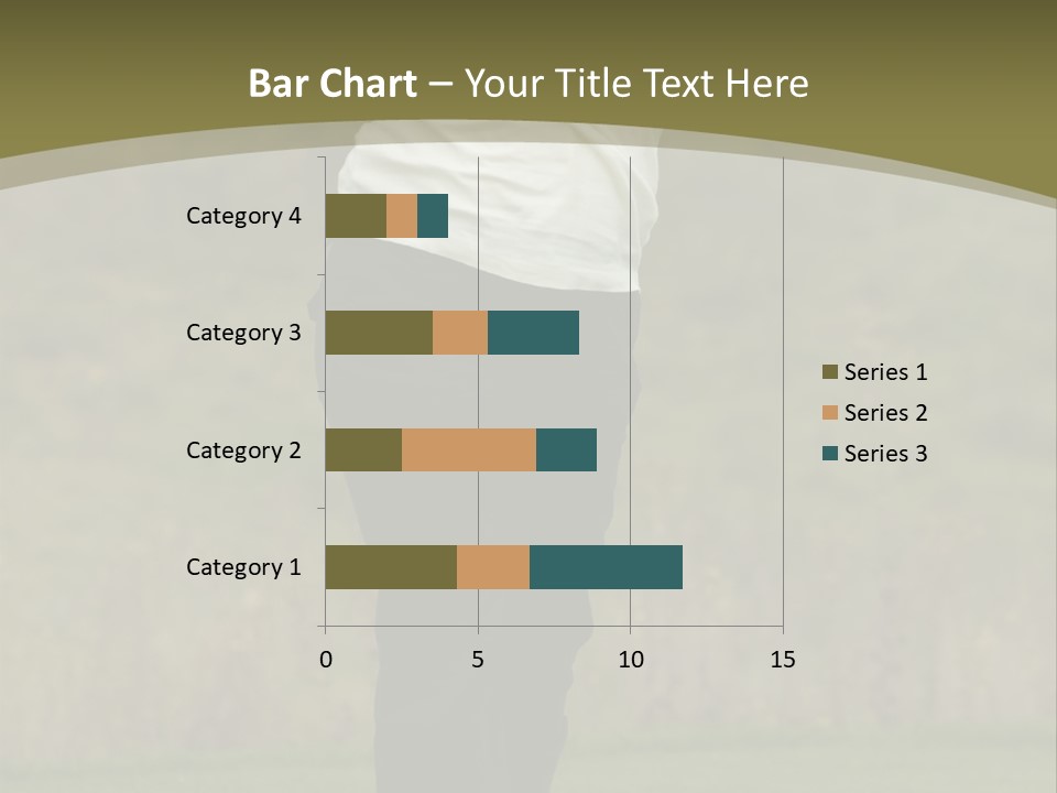 Female Golfer Captured In Her Follow Through Swing. PowerPoint Template