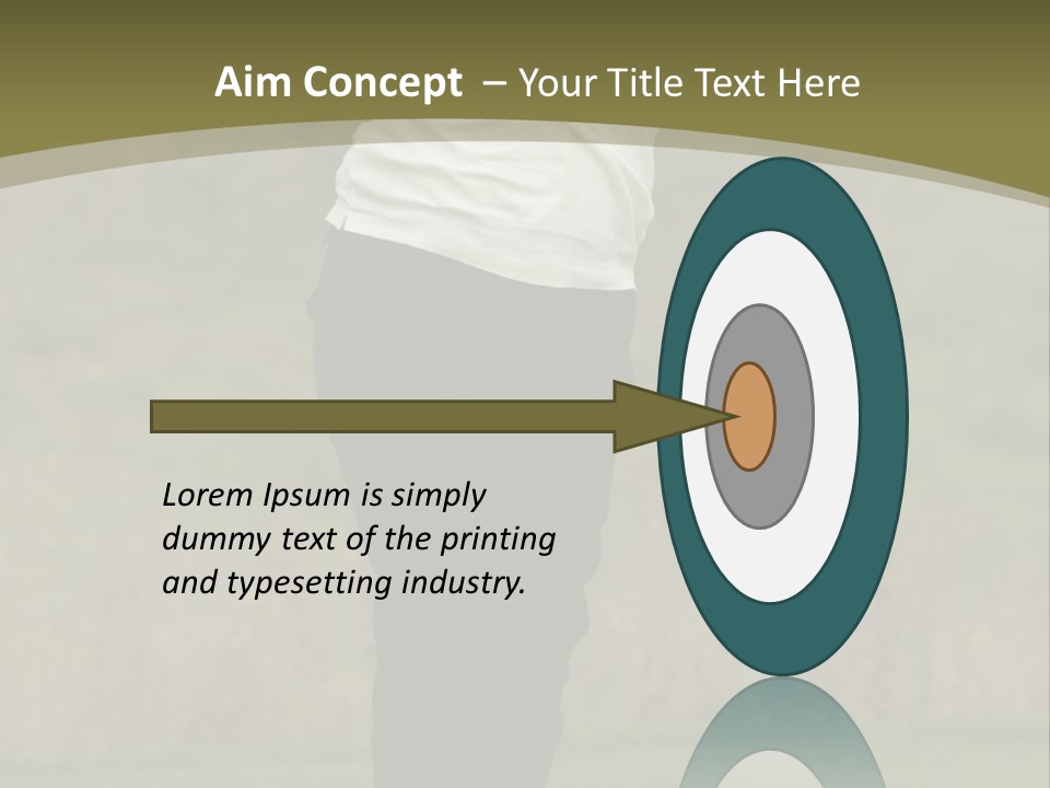 Female Golfer Captured In Her Follow Through Swing. PowerPoint Template