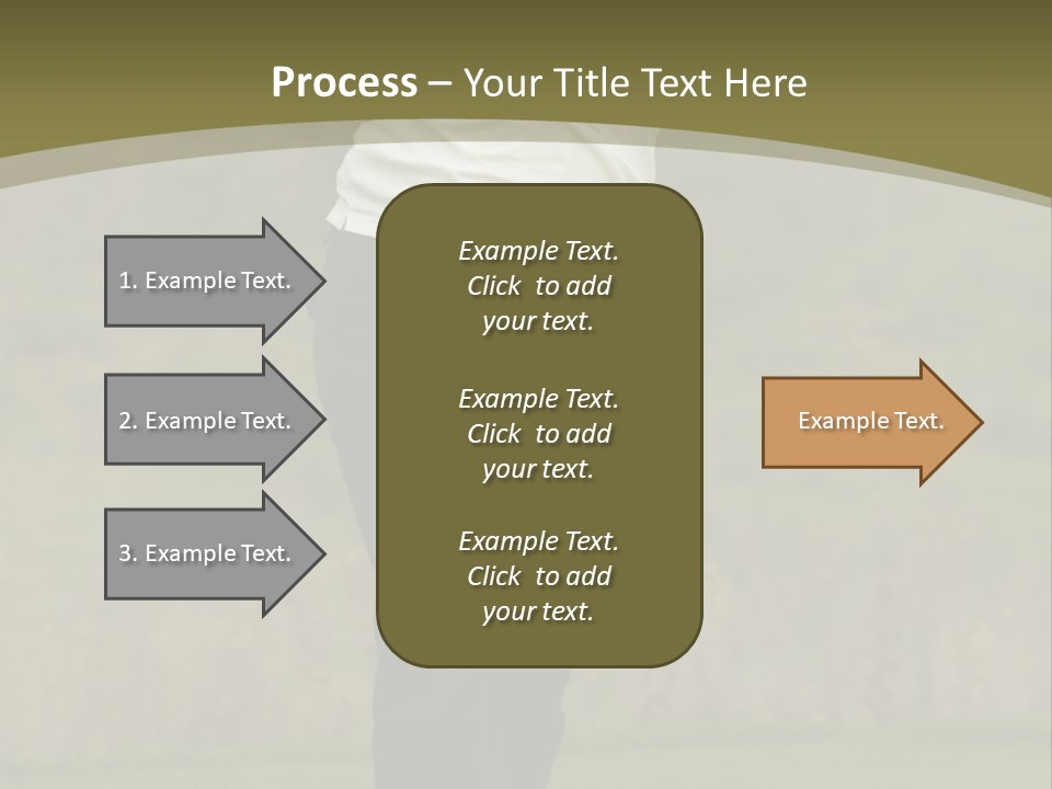 Female Golfer Captured In Her Follow Through Swing. PowerPoint Template