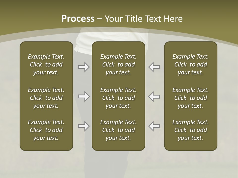 Female Golfer Captured In Her Follow Through Swing. PowerPoint Template