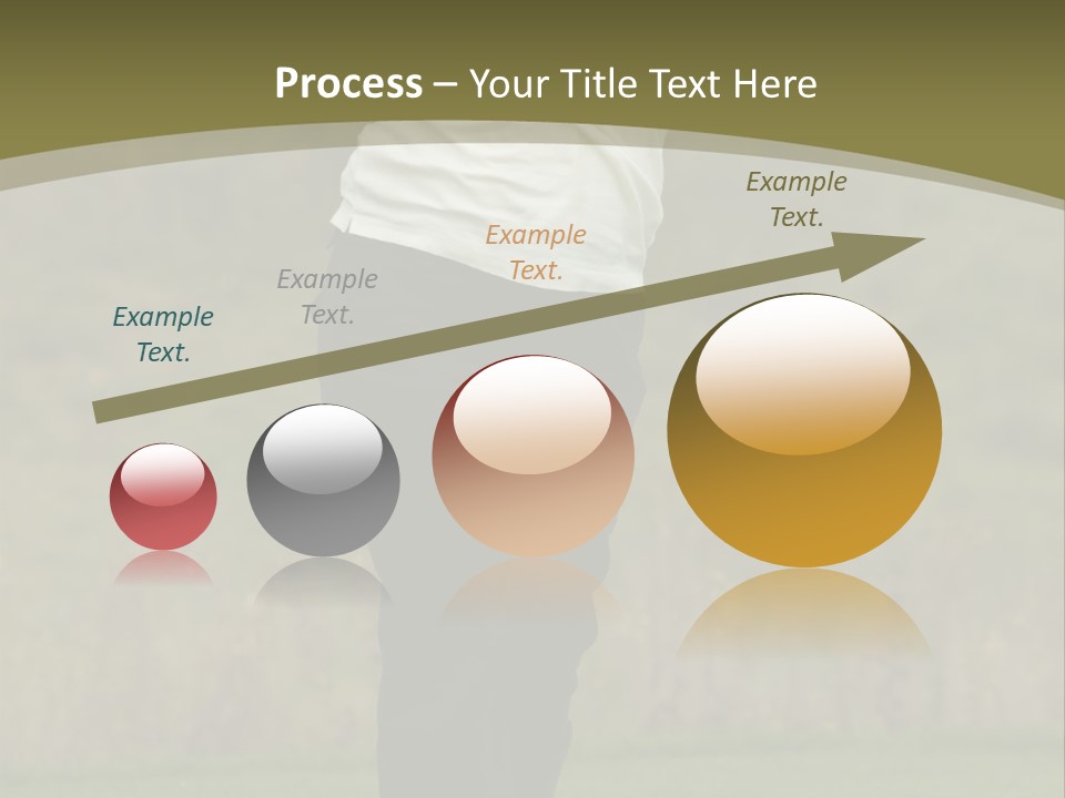 Female Golfer Captured In Her Follow Through Swing. PowerPoint Template