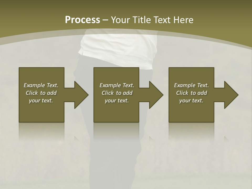 Female Golfer Captured In Her Follow Through Swing. PowerPoint Template