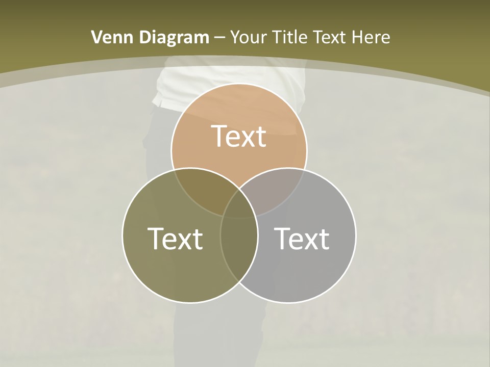 Female Golfer Captured In Her Follow Through Swing. PowerPoint Template