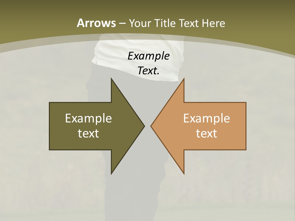 Female Golfer Captured In Her Follow Through Swing. PowerPoint Template