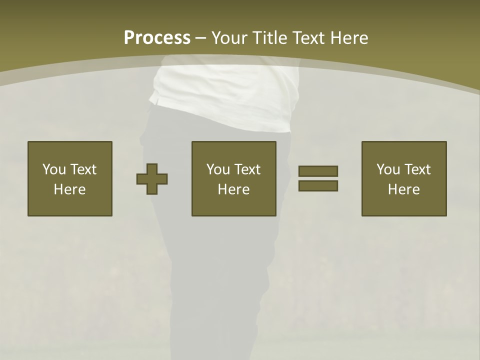 Female Golfer Captured In Her Follow Through Swing. PowerPoint Template