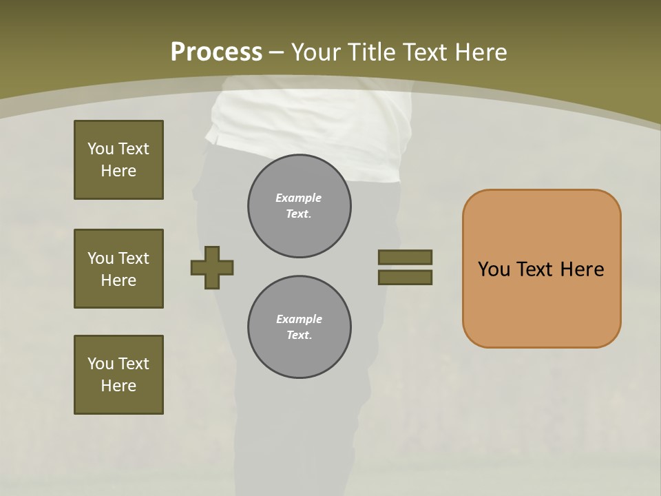 Female Golfer Captured In Her Follow Through Swing. PowerPoint Template