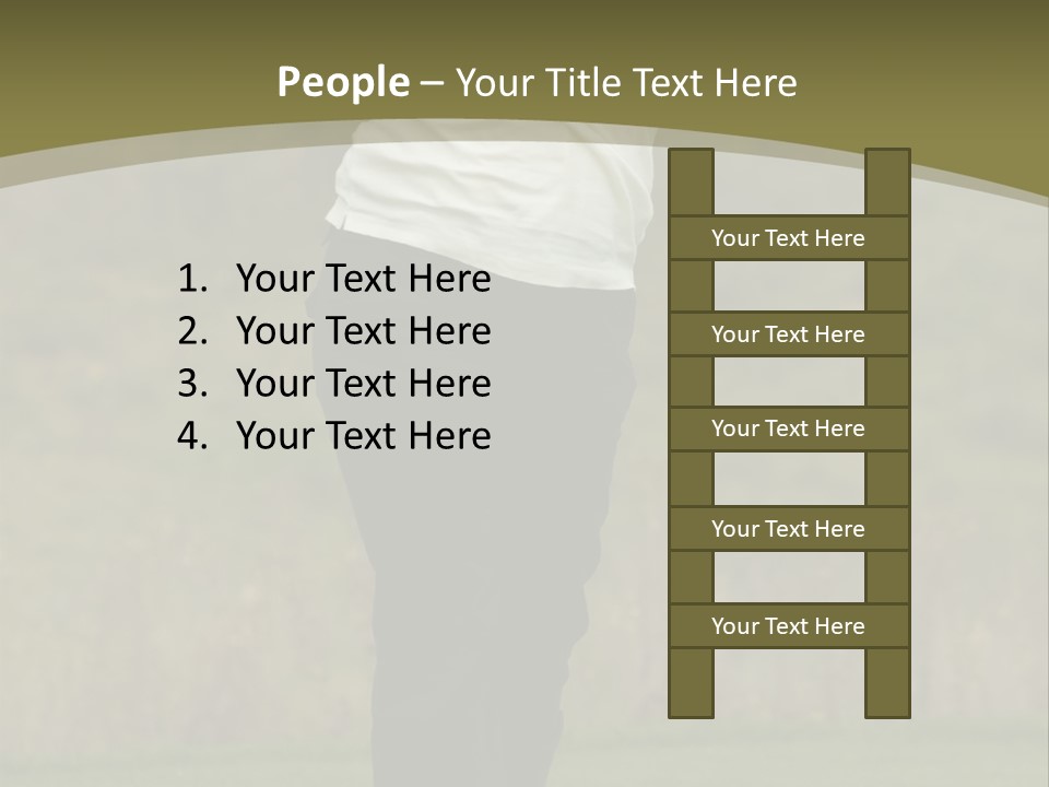 Female Golfer Captured In Her Follow Through Swing. PowerPoint Template