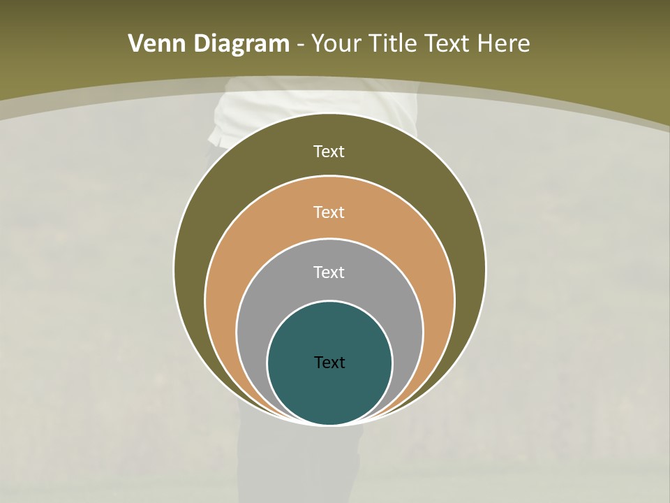 Female Golfer Captured In Her Follow Through Swing. PowerPoint Template